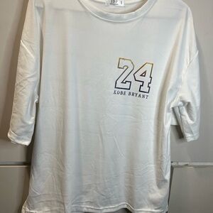 White Kobe Bryant Number 24 Short Sleeve Polo